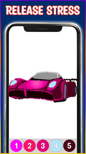 Racing Cars Pixel Art Coloring скриншот 5