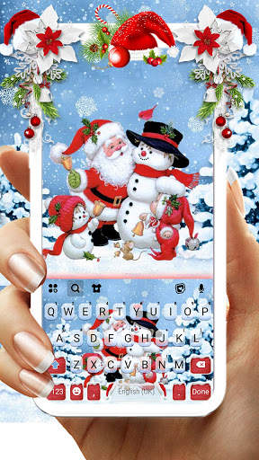 Christmas Santa कीबोर्ड पृष्ठभूमि स्क्रीनशॉट 1