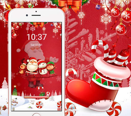 Red santa claus christmas happy theme 5 تصوير الشاشة