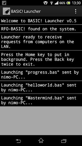 BASIC! Launcher (WiFi) screenshot 1