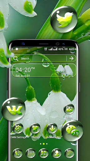 White Lily Rain Drop Theme screenshot 1