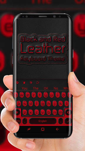 Red and Black Leather Keyboard Theme स्क्रीनशॉट 1
