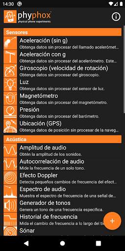 phyphox screenshot 1