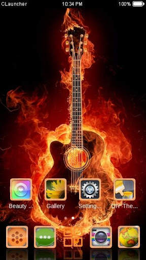 Fire Guitar Theme HD screenshot 4