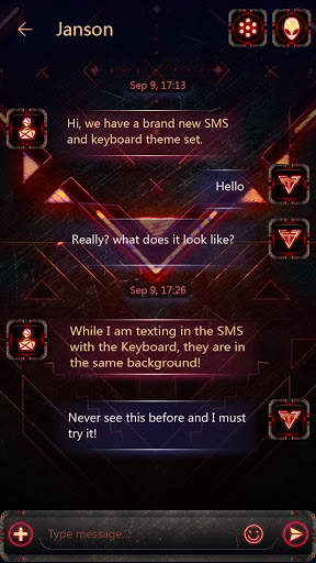 GO SMS PRO RED FORGE THEME screenshot 3