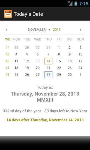Today's Date screenshot 2