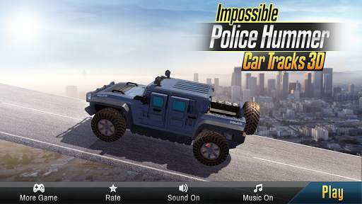 Impossible Police Hummer Car Tracks 3D screenshot 1