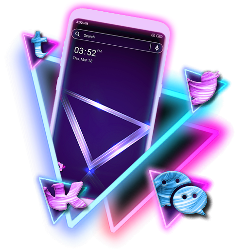 Neon Triangle Launcher Theme icon