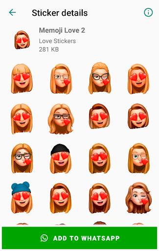 Love Sticker Memojis for WhatsApp - WAStickerApps screenshot 6