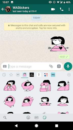 Pink Girl WAStickerApp Sweet stickers for WhatsApp screenshot 5