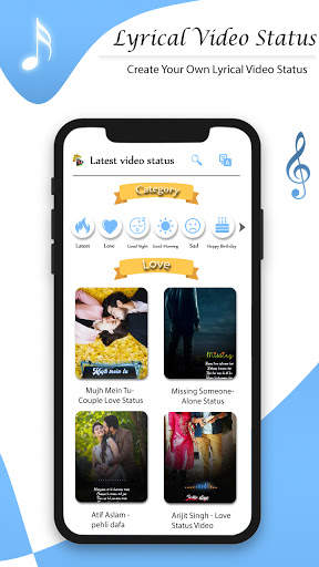 Latest Video Status : Lyrics Video Status Maker screenshot 2