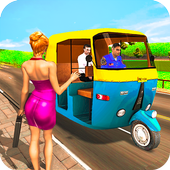 Modern Indian Tuk Tuk Rickshaw icon