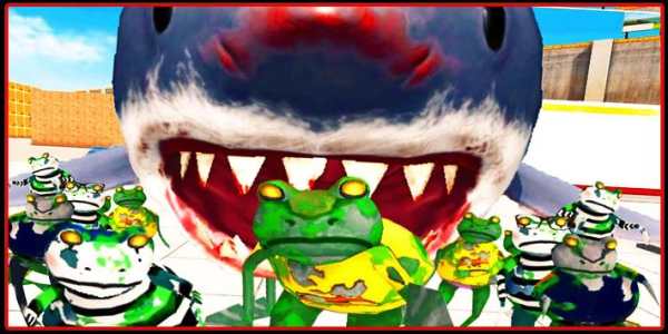 amazing Funny Frog Shark Fighter screenshot 2
