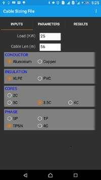 Electrical Cable Sizing screenshot 1