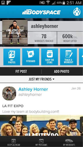 BodySpace - Social Fitness App screenshot 1