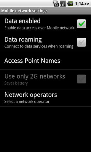 Mobile Network Settings screenshot 3