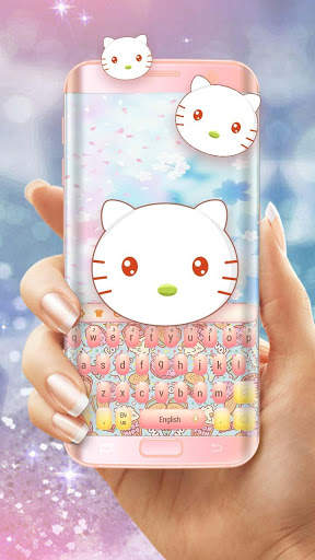 Cute Pink kitty keyboard स्क्रीनशॉट 1