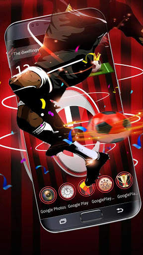 3D Milan Football Red theme screenshot 1