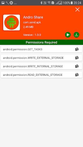 Andro Share : Share APK via Bluetooth, Email screenshot 3