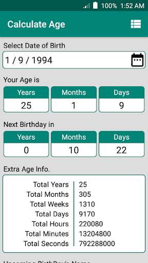 Age Calculator : Calculate Age 100% Correctly скриншот 1