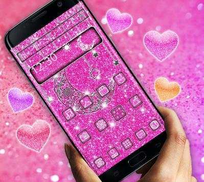 Pink glitter moon theme screenshot 2