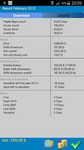 Shift Wage Planer Trial screenshot 4