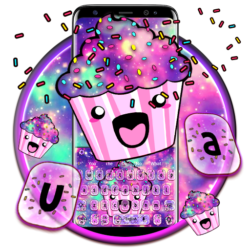 Cute Galaxy Cupcake Keyboard Theme أيقونة