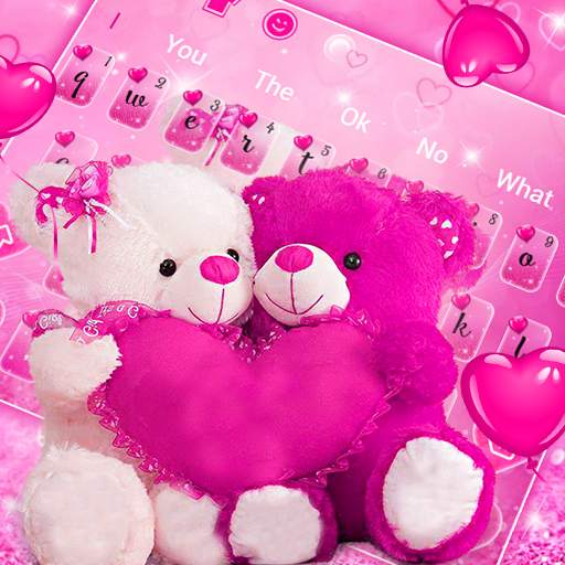 Pink Love Teddy Bear Keyboard 10001001