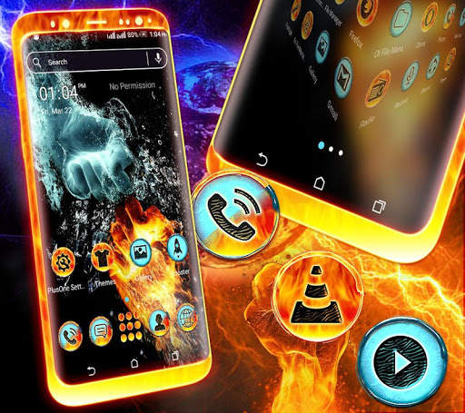 Fire Ice Hand Launcher Theme screenshot 4