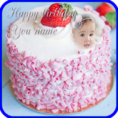 birthday cake photo frame name icon
