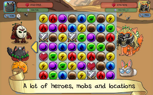 Fluffy Adventure - Match3 RPG & Action Puzzle Game screenshot 2