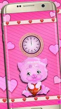 Pink Kitten Locker Theme 1 تصوير الشاشة