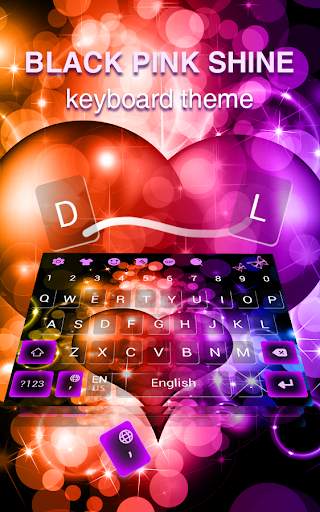 Black Pink Shine Keyboard Theme screenshot 2