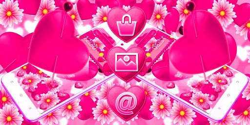 Pink Heart Flower Theme screenshot 4