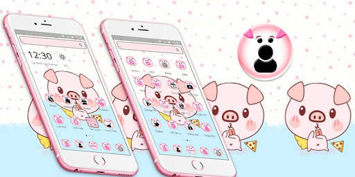 Cute Baby Pink Piggy Theme screenshot 4