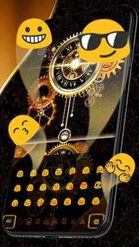 Luxury Golden Clock Keyboard Theme screenshot 2