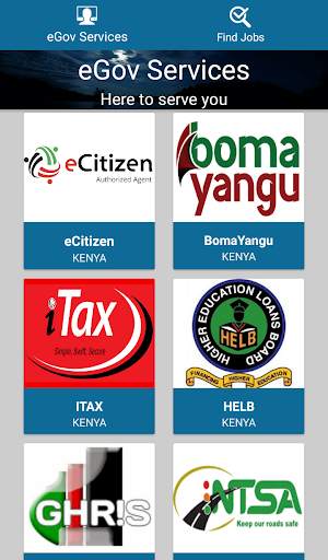 eGov Services: JOBS eCitizen NHIF HELB ITAX GHRIS screenshot 1
