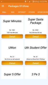 All Ufone Packages 2019 Free screenshot 1