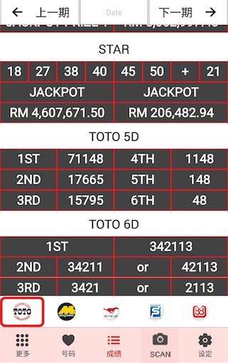 Toto 4D Scanner Live 4D Result screenshot 6