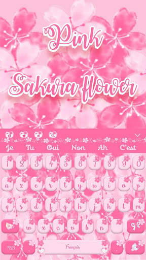 Pink sakura flower keyboard screenshot 1