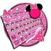 Pink Glitter Minnie Keyboard Theme logo