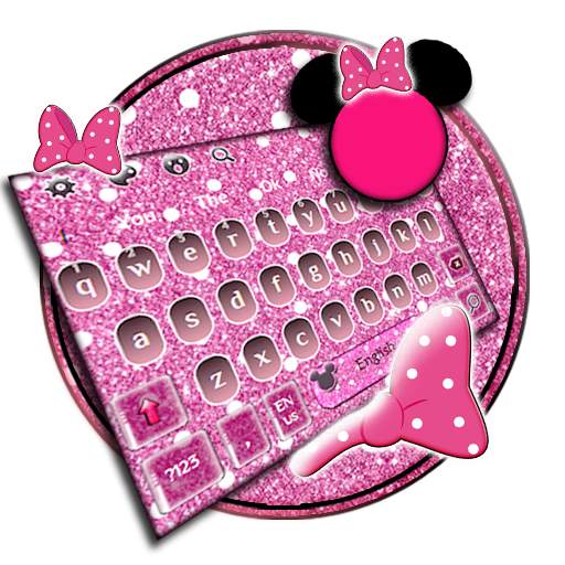 Pink Glitter Minnie Keyboard Theme 10001001