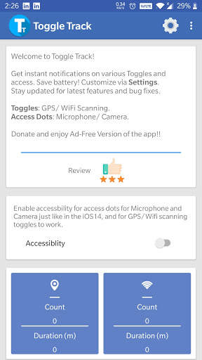 Toggle Track-cam mic Access dots as iOS14/GPS/Wifi screenshot 1