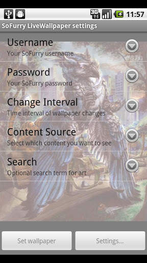 SoFurry Gallery LiveWallpaper screenshot 1