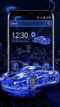 Blue Neon Racing Car Theme 2 تصوير الشاشة