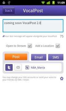 VocalPost, Voice FaceBook / TW screenshot 4