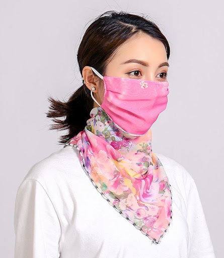 Floral Protection Scarf Face Mask screenshot 1