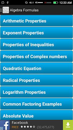 Math Formulas screenshot 2