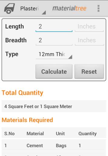 Building Materials Calculators скриншот 1