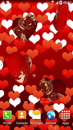 3D Hearts Live Wallpaper 2 تصوير الشاشة